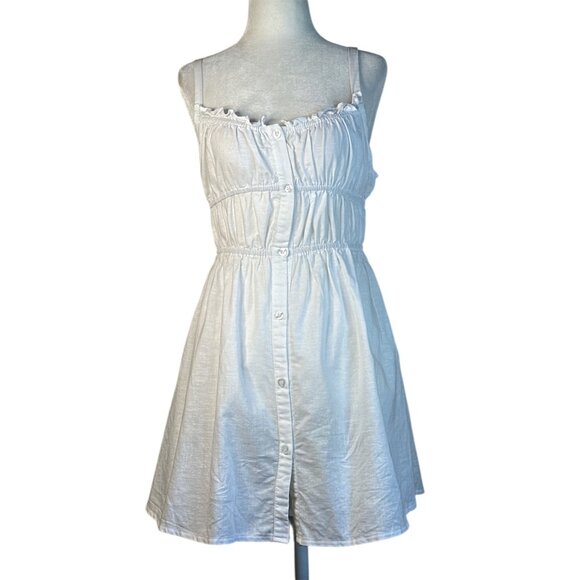 SNDYS Isabella Mini Dress in White Small New Womens Linen Boho Sundress - Picture 4 of 16